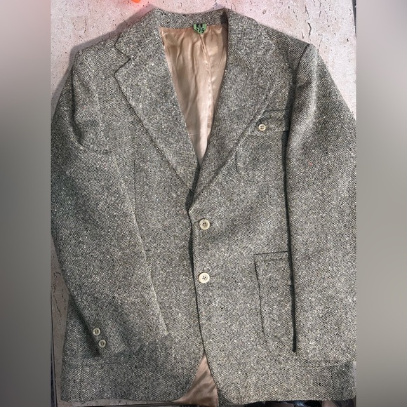 Vintage Kilmaine Pure New Wool Tweed Blazer Made In&From Ireland Mens 42R